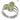 3 x Peridot stones rings