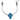 Hamsa necklace: Small Blue Synthetic Opal